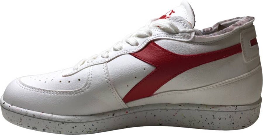 Diadora Heritage Mi Basket Row Cut 2030 Veter sneakers Vegan Wit rood