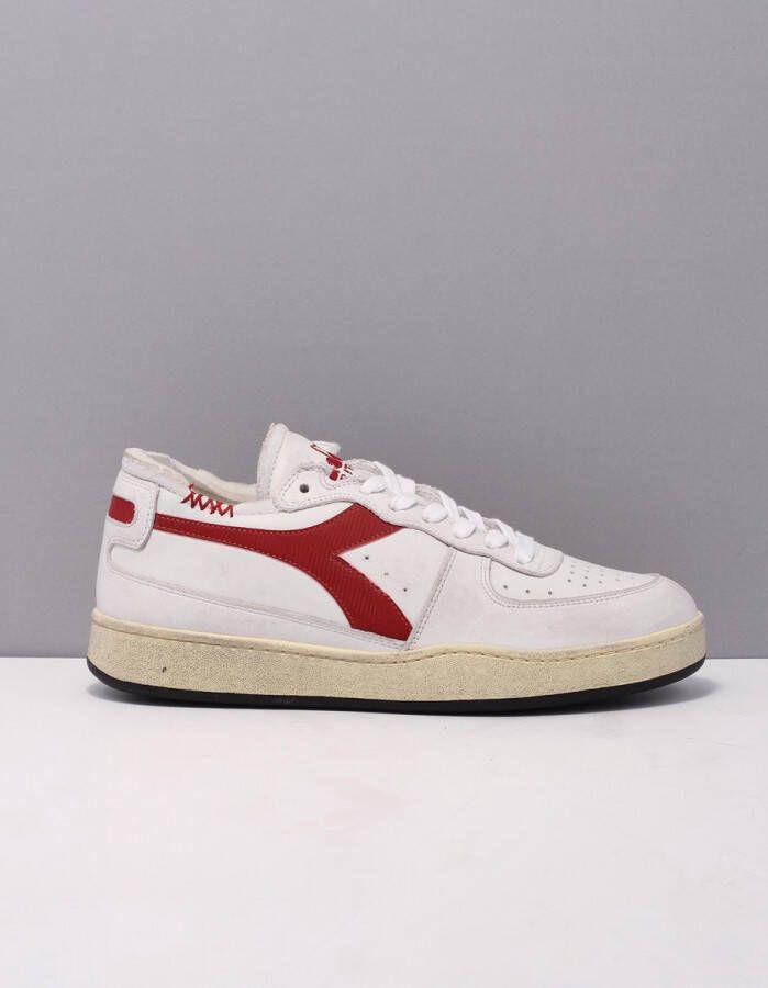 Diadora Heritage mi basket row cut sneakers heren wit c7114 white-garnet leer 43 (9)