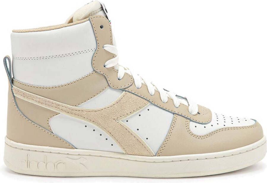 Retro Sneaker Magic Basket Mid Woman Hoge sneakers Leren Sneaker Dames Wit