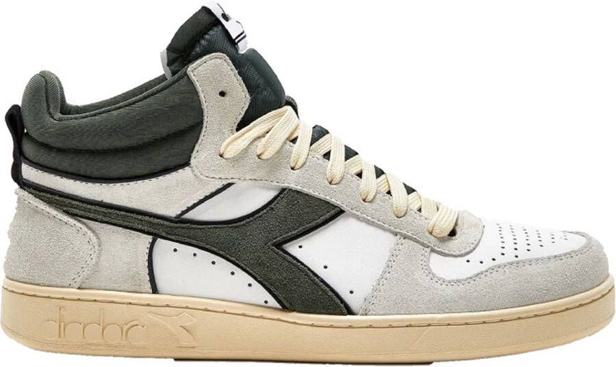 Diadora Stijlvolle Herensneakers met Groene Suède Accenten White - Foto 4