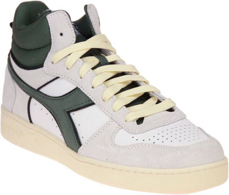 Diadora Stijlvolle Herensneakers met Groene Suède Accenten White - Foto 6