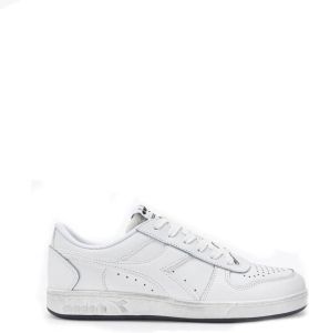 Diadora Witte sneakers met laag profiel en suède logo Wit Heren