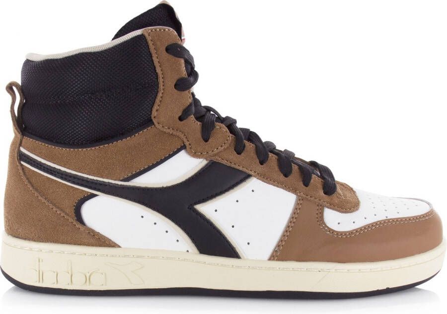 Retro Sneaker bruin Tinten Magic Basket Mid Earth Hoge sneakers Leren Sneaker Bruin - Foto 3