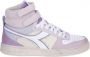 Retro Sneaker Magic Basket Mid Icona Hoge sneakers Leren Sneaker Roze - Thumbnail 2