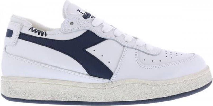 Diadora Heritage Diadora Dames Mi Basket Row Wit Blauw