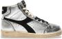 Diadora Prestige Hoog Metaal Zilver Leren Sneakers - Thumbnail 1
