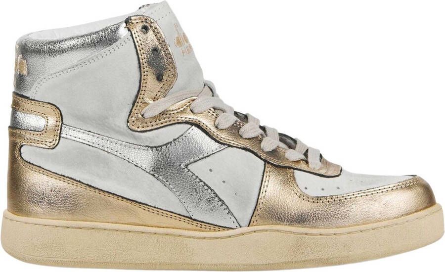 Diadora Sneakers Dames Hoge sneakers Damesschoenen Leer M basket metallic Goud