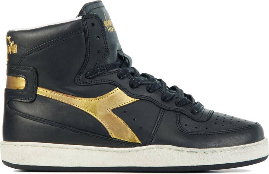 Diadora Sneakers Dames Hoge sneakers Damesschoenen Leer mi basket used z  Zwart combi - Schoenen.nl