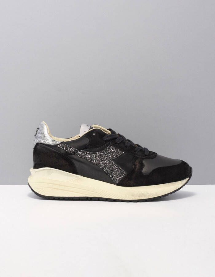 Diadora Sneakers Dames Lage sneakers Damesschoenen Canvas Venus glit dirty Glitter Zwart
