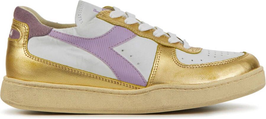 Diadora Sneakers Dames Lage sneakers Damesschoenen Leer Bask met dirty Lila combi