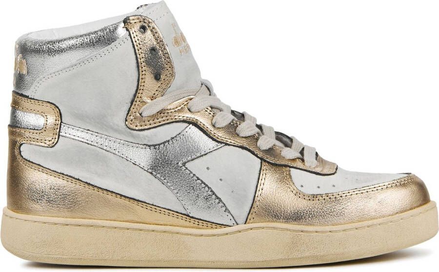 Diadora Sneakers Dames Hoge sneakers Damesschoenen Leer M basket metallic Goud