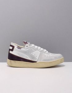Diadora Sneakers Dames Lage sneakers Damesschoenen Leer Mi basket rc glit Wit combi