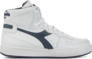 Diadora Sneakers Heren Hoge sneakers Herenschoenen Leer Mi Basket Used Wit blauw
