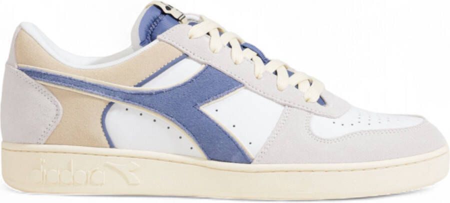 Diadora Witte Leren Sneakers Met Rubberen Zool En Sportieve Details