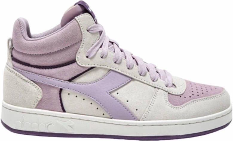 Diadora Women Magic Basket Demi Suede Blanc De Blanc Orchid Petal