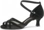 Diamant 035 077 040 Latin dames dansschoen Nubuck & Mesh Flared hak Enkelbandje met handige druksluiting Suede zool Ideaal voor beginnende danseressen Latin Salsa Tango Kizomba Bachata Zwart - Thumbnail 1