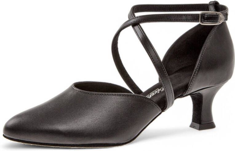 Diamant 048 068 034 Dames Gesloten Dansschoenen Echt zacht Leer lage hak Schokdempend Suede buitenzool Enkelbandjes met druksluiting Beginnende dansers Stijldansen Ballroom Tango Zwart