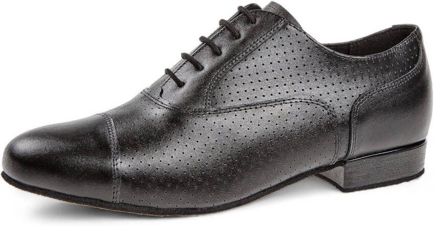 Diamant 088 076 042 Heren dansschoenen met hoge instap Soepel zwart leer Geperforeerd leer Extra hoge instap voor heren met een hoge wreef Suede zool Latin Ballroom Tango Salsa Kizomba Bachata Zwart