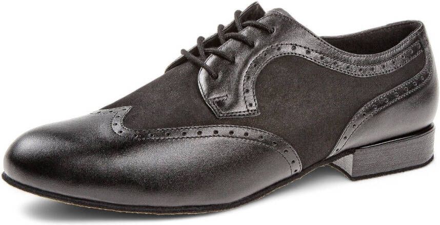 Diamant 089 026 145 Heren Dansschoenen Extra Brede Pasvorm Uitneembaar voetbed Schokdempende hielkussen Vetersluiting Suede zool hak Stijldansen Ballroom Argentijnse Tango Zwart