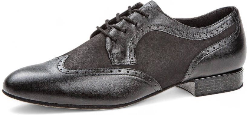 Diamant 089 075 145 Heren dansschoenen Zwart Leer Nubuck hak Klassiek ontwerp Schokabsorberend hielkussen Vloeiende draaibewegingen Optimale grip Argentijnse tango Ballroom Zwart