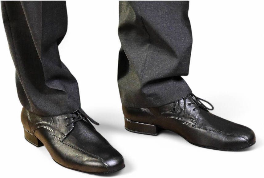 Diamant 094-025-028 Dansschoenen Heren Soepel leer Vetersluiting Voor dansers met bredere voeten Suede zool Latin Ballroom Tango Salsa Kizomba Bachata Zwart