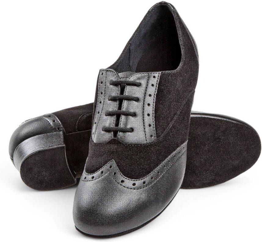 Diamant Comfortabele Dames Trainers dansschoenen 063 029 070 Docent dansschoenen Lange dans trainingen Leder & Suede zool Vetersluiting Comfortabel Tango Salsa Ballroom Latin Zwart