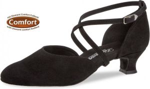 Diamant Dansschoenen Brede Voet 048-112-001– Ballroom Social Salsa – Zwart –
