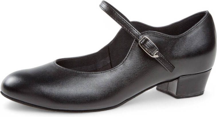 Diamant Dames Gesloten Dansschoenen 050 029 034 Echte leder Comfort lijn dansschoenen Lage Blokhak Comfortvoetbed Flexibel suede zool Druksluiting Latin Ballroom Tango Zwart