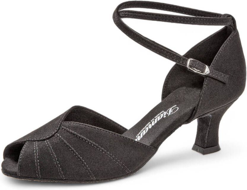 Diamant Dames Latin Dansschoenen 027 064 040 Duurzaam zwart synthetisch nubuck Eco vriendelijk Ademend Vocht absorberend Suede zool Latino hak Dubbele enkelbandjes Latin Tango Salsa Bachata Zwart