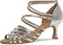 Diamant Dames Latin Dansschoenen 108-087-013 – Zilver – 6 5 cm Hak – - Thumbnail 1