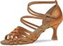 Diamant Dames Latin Dansschoenen 108-087-379 – Donker beige Satijn – 6 5 cm Hak – - Thumbnail 1