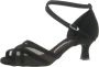 Diamant 035 077 040 Latin dames dansschoen Nubuck & Mesh Flared hak Enkelbandje met handige druksluiting Suede zool Ideaal voor beginnende danseressen Latin Salsa Tango Kizomba Bachata Zwart - Thumbnail 1