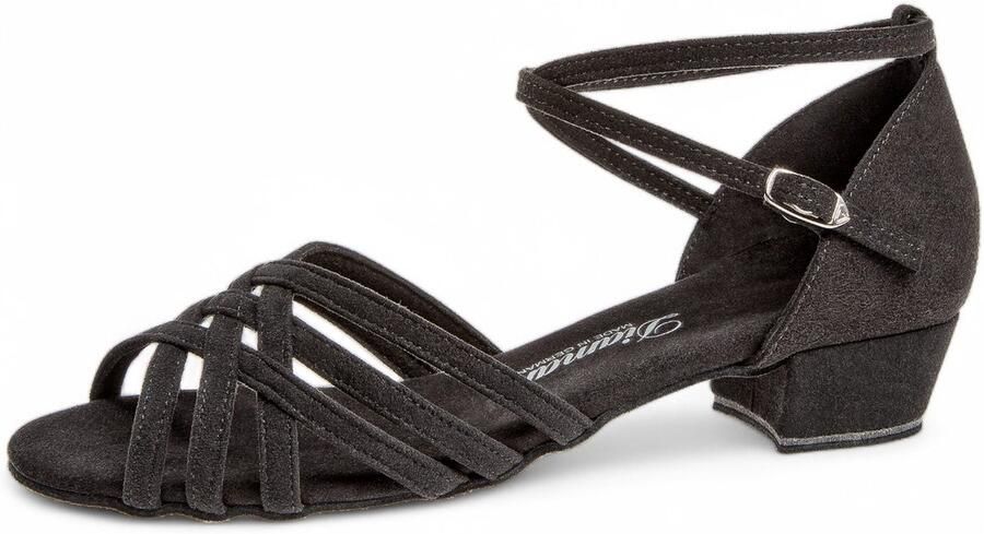 Diamant 008 035 013 Dames latin Dansschoenen lage stabiele blokhak Microfiber Open model Suede zool Zacht comfortvoetbed Latin Ballroom Tango Salsa Kizomba Bachata Zwart