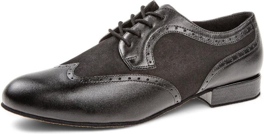 Diamant 089 026 145 Heren Dansschoenen Extra Brede Pasvorm Uitneembaar voetbed Schokdempende hielkussen Vetersluiting Suede zool hak Stijldansen Ballroom Argentijnse Tango Zwart
