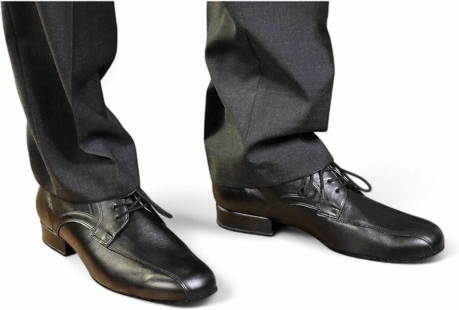 Diamant 094 025 028 Dansschoenen voor Heren Soepel zwart leer Vetersluiting Voor dansers met bredere voeten Suede zool Latin Ballroom Tango Salsa Kizomba Bachata Zwart