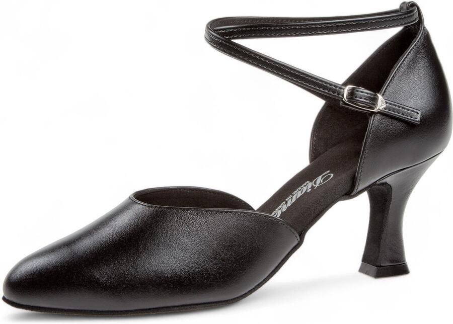 Diamant Dames Dansschoenen met Gesloten Voorkant 058 080 034 Stabiele hak van Flexibele suède zool Gekruiste enkelbandjes Verstelbare druksluiting Ballroom Stijldansen Tango Zwart