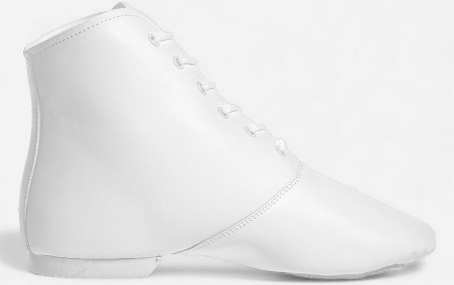 Diamant Danslaars 215 STEP Wit Garde & Majorette Vetersluitung Gespleten rubberen zool (splitzool) Hoogwaardig wit lederimitatie Voering van ademend textiel Hoge Danslaarzen Rubberen zool 215 504 680 Wit