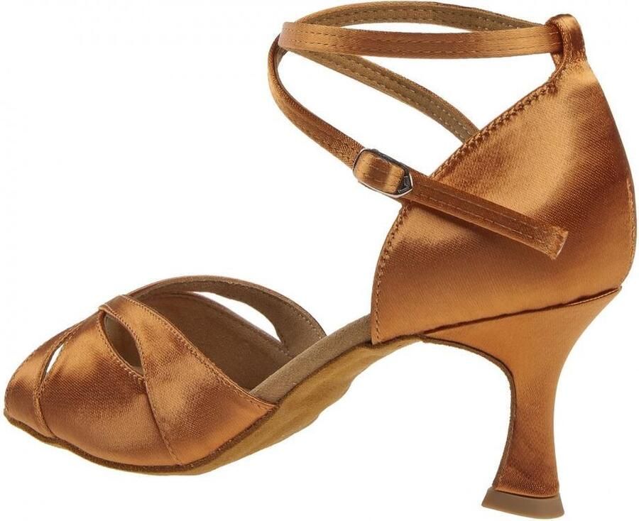 Diamant Dansschoen Dames Salsa 141-087-379 – Salsaschoenen Brons Satijn – 6 5 cm Hak – - Foto 4