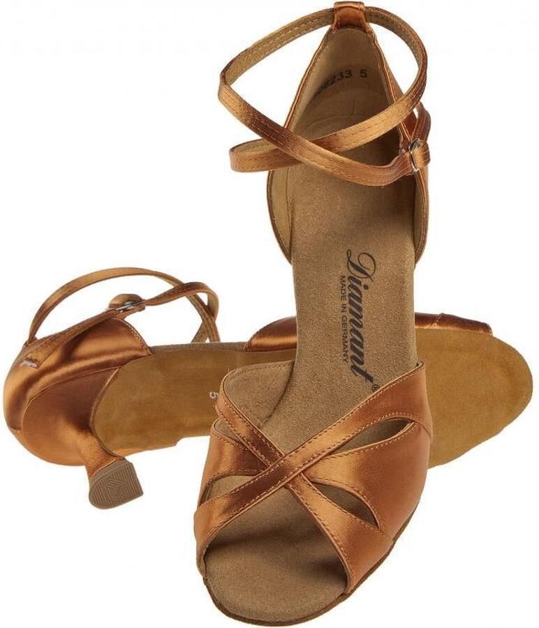 Diamant Dansschoen Dames Salsa 141-087-379 – Salsaschoenen Brons Satijn – 6 5 cm Hak – - Foto 3
