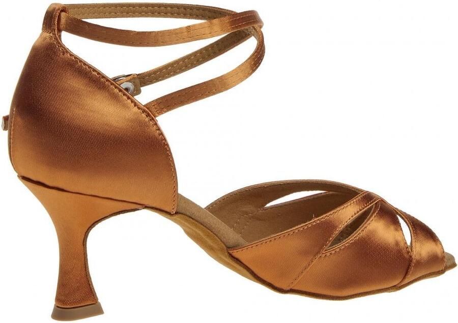 Diamant Dansschoen Dames Salsa 141-087-379 – Salsaschoenen Brons Satijn – 6 5 cm Hak – - Foto 6