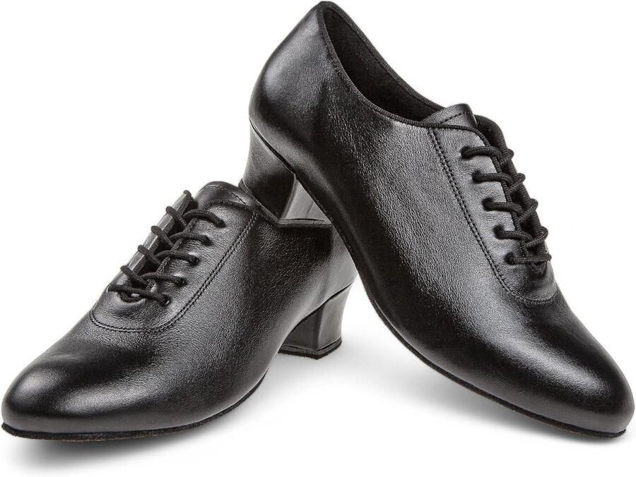 Diamant Dansschoenen 093 034 A Dames Trainers Soepel leer Binnenkant antibacterieel microfiber Brede stabiele hak Comfortabele voetbed Suede zool Latin Ballroom Tango Zwart