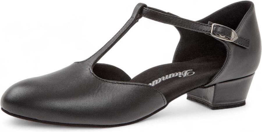 Diamant Dansschoenen Dames 053 029 034 Tstrap Comfortabele dansschoenen Gesloten neus Druksluiting Lage hak Suede zool Comfortabele pasvorm Ballroom Stijldansen Tango Social Zwart