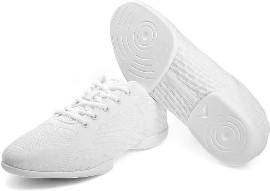 Dia t Danssneaker met SpinPoints Splitzool Model 213 503 393 Lichte & flexibele unisex danssneaker Ade d mesh Vochtabsorberend microfiber Latin sneakers Soepele bewegingen Salsa Bachata Wit
