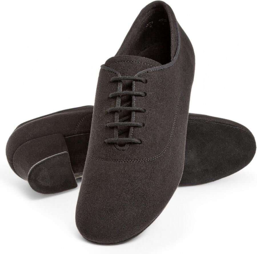 Diamant Latin Dansschoen 140 034 335A Cuban blokhak Comfortabele voetbed Stabiele pasvorm Suède buitenzool Vochtabsorberend Microvezel Dames Latin trainingsschoen Ballroom Stijldansen Zwart