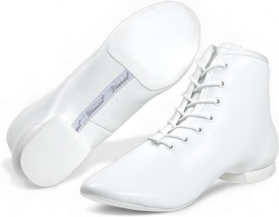 Diamant RISE Garda Danslaars Wit 7 Gaats Hoge Danslaarzen Majorette Schoenen Voorzien van VarioSpin Splitzool Maximale flexibiliteit Stabiliteit en gecontroleerd draaien Ademend synthetisch leer 222 509 680 Wit