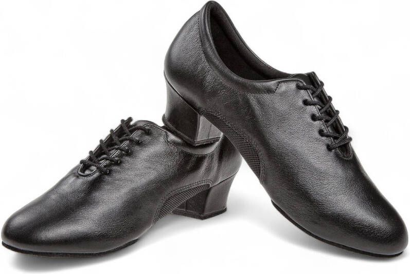 Diamant heren dansschoen 163 224 592 Latin Ballroom Soepel zwart leer Ademend mesh Cubaanse hak Ultrazacht antibacterieel microfiber Suede zool Schokdempende hielkussen Multiflex Splitzool Zwart