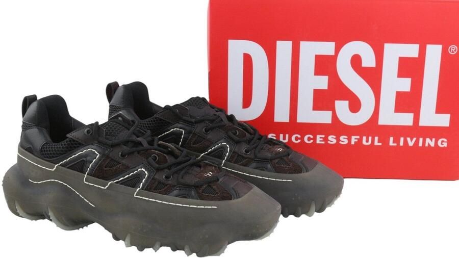 Diesel S-prototype P1 Men Sneakers Black Low Top Laced Rrp350