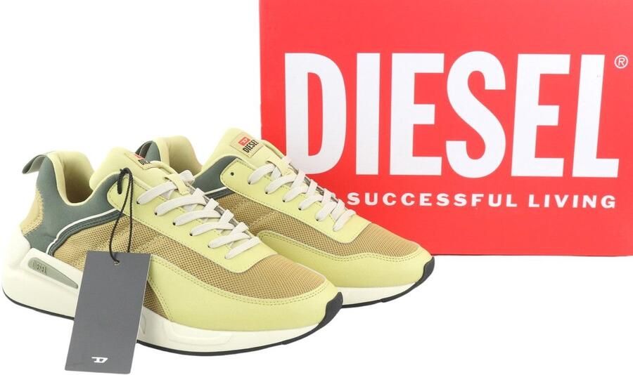 Diesel S-serena Low Men Sneakers Sand Low Top Lace Up Almond Toe Rrp195
