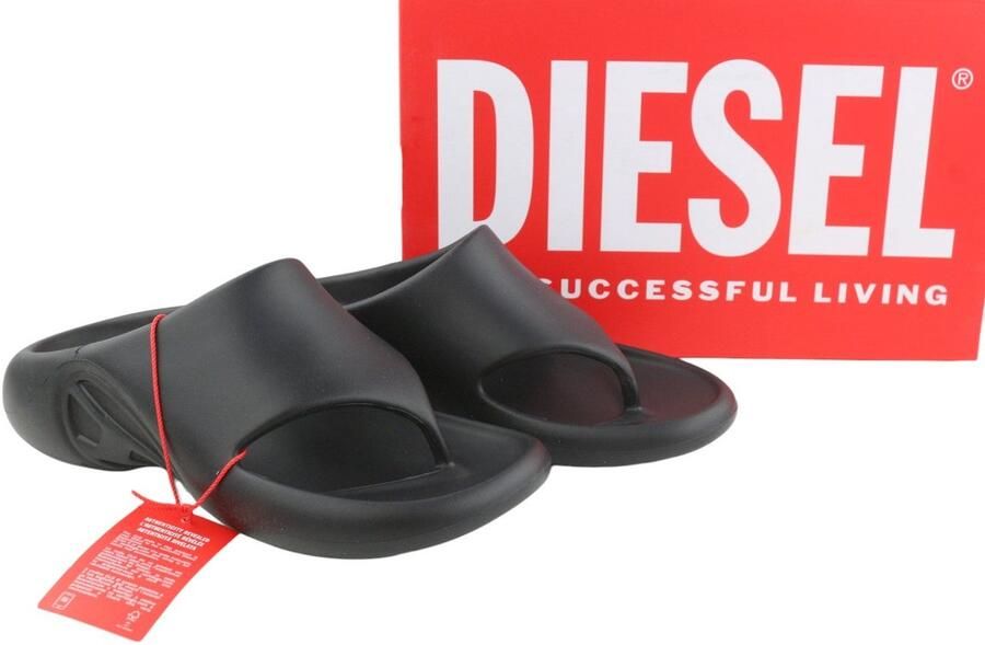 Diesel Sa-maui X Women Sandals Black Rubber Mule Flip-flop Unisex Rrp150