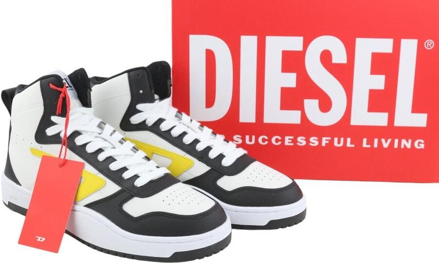 Diesel S-Ukiyo V2 Mid High-top sneakers in leather and nylon White